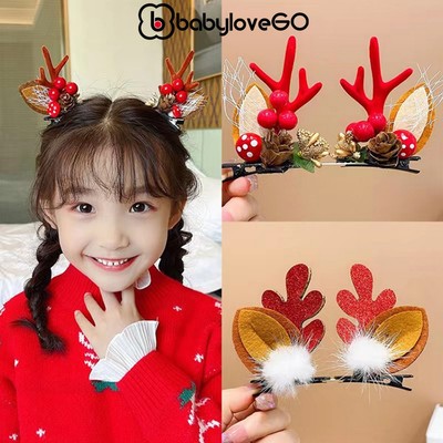 Set 2 kẹp tóc Noel cho bé kẹp tóc cho bé, phụ kiện giáng sinh siêu dễ thương, hóa trang siêu xinh