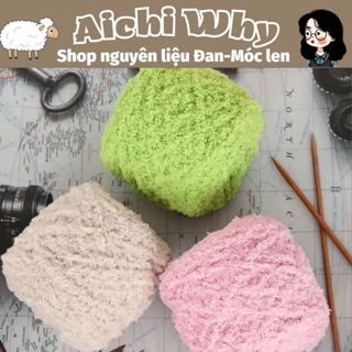Len bông xù cuộn to 100g sợi 4mm