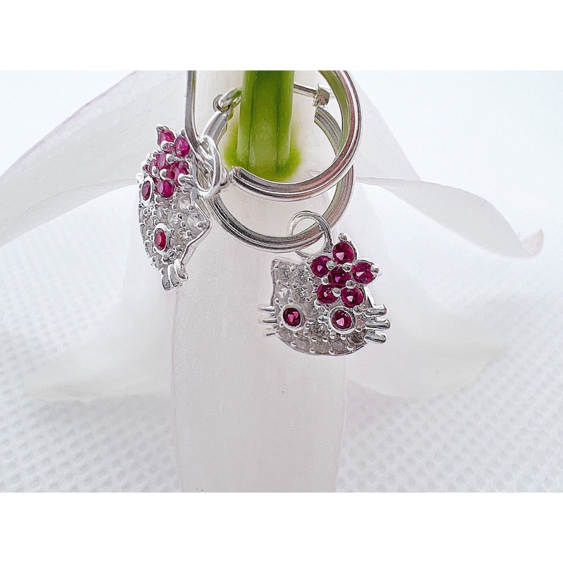 BÔNG TAI MÈO KITTY CHO BÉ BẠC TA- THU HUONG SILVER