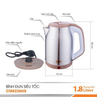 Bình đun siêu tốc Comet CM8236 1.8 lit