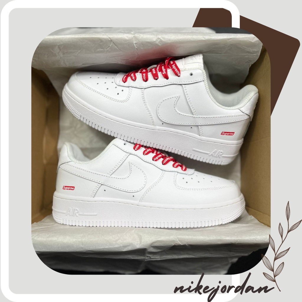 Giày Nike_Air Force 1 Trắng Supreme, Nike_Trắng Bản Chuẩn Full Box Bill