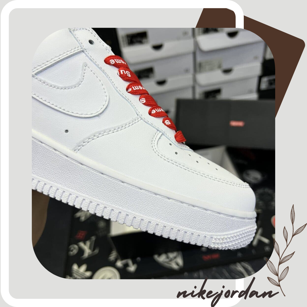 Giày Nike_Air Force 1 Trắng Supreme, Nike_Trắng Bản Chuẩn Full Box Bill