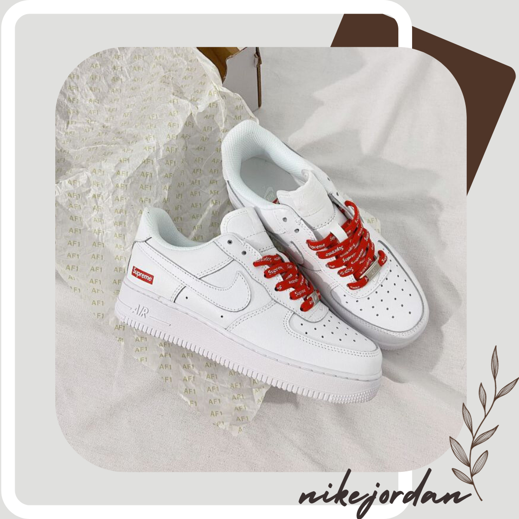 Giày Nike_Air Force 1 Trắng Supreme, Nike_Trắng Bản Chuẩn Full Box Bill