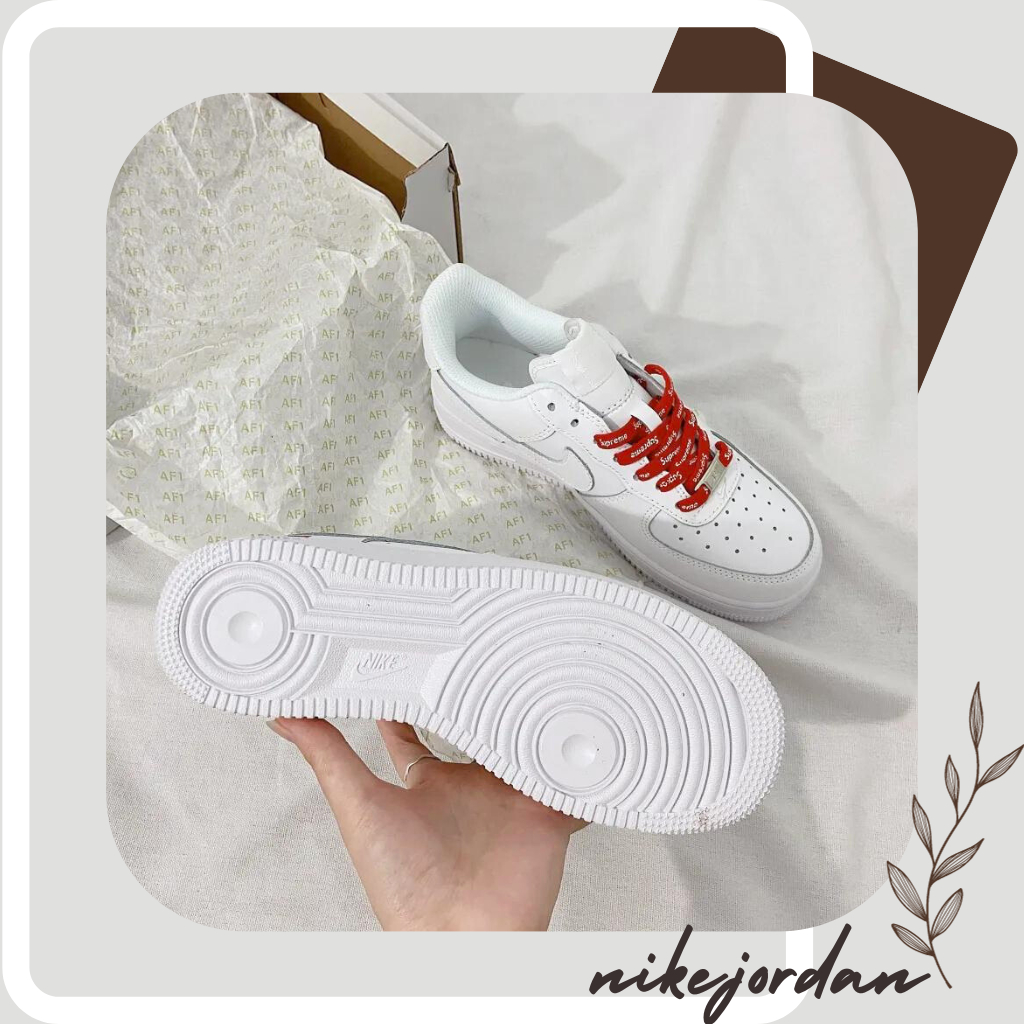 Giày Nike_Air Force 1 Trắng Supreme, Nike_Trắng Bản Chuẩn Full Box Bill
