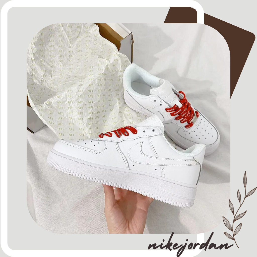 Giày Nike_Air Force 1 Trắng Supreme, Nike_Trắng Bản Chuẩn Full Box Bill