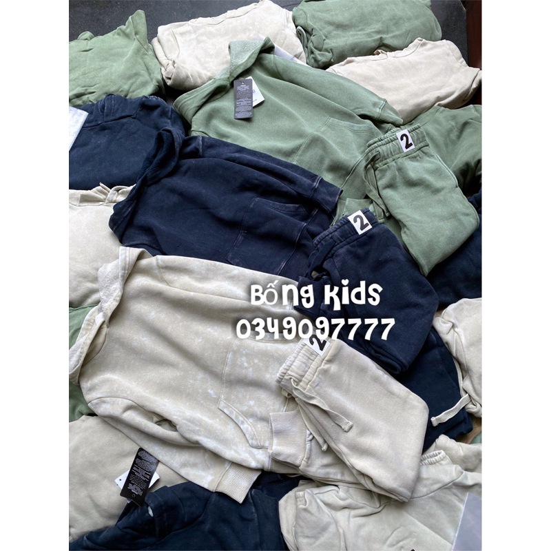 Bộ Nỉ Hoodie Bé Trai Basic Màu Loang Cotton On