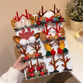 Sét 2 kẹp tóc giáng sinh Noel, phụ kiện tóc trang trí Noel halloween cho mẹ và bé