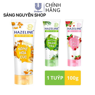 Sữa Rửa Mặt Hazeline Tuýp 100g (Nghệ/Yến Mạch/Matcha)