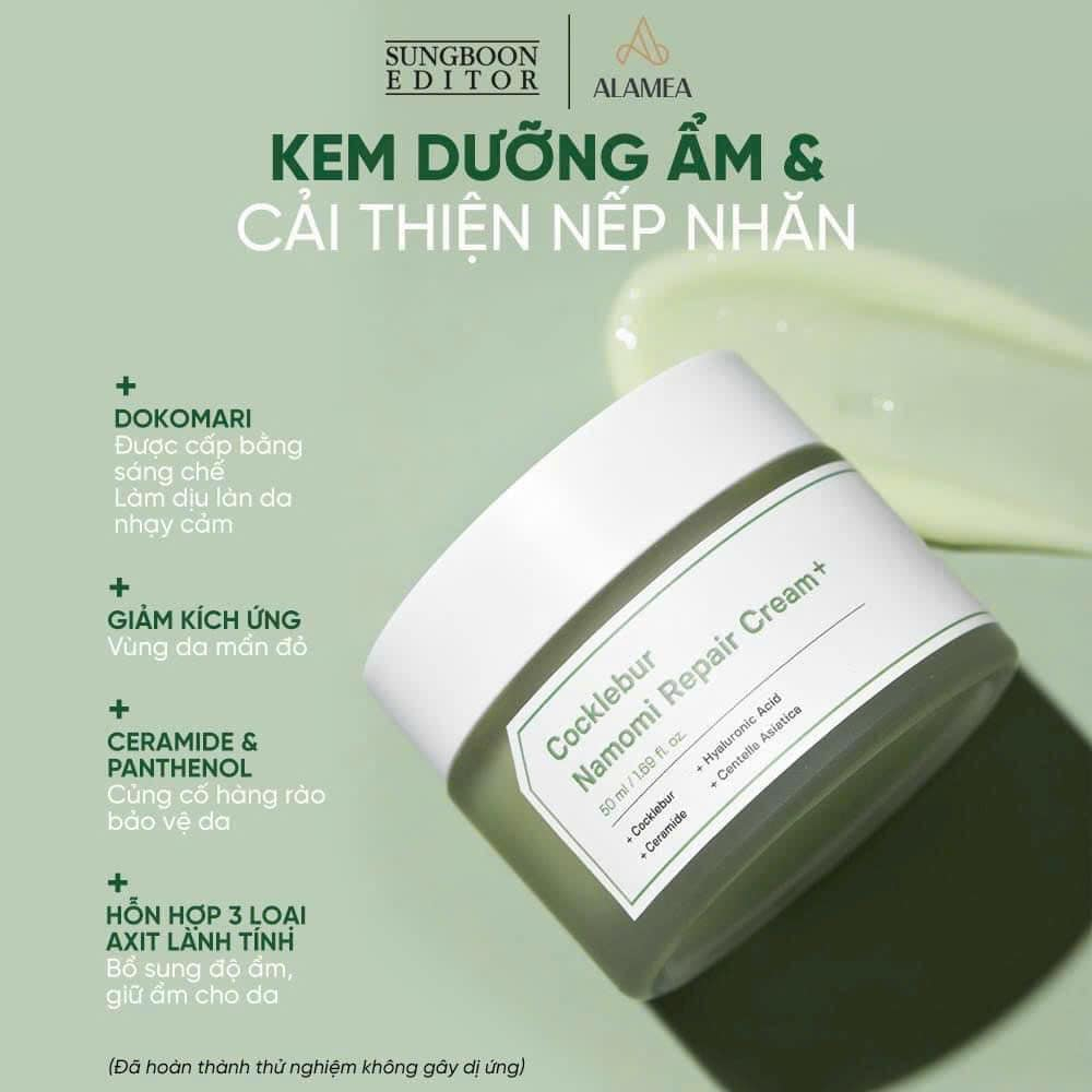 Kem Dưỡng Trắng Và Cải Thiện Nếp Nhăn SUNGBOON Cocklebur Namomi Repair Cream Plus 50ml - Mibebe