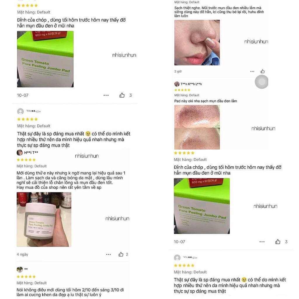 Pad Tẩy Da Chết Cà Chua Xanh SUNGBOON Green Tomato Pore Peeling Jumbo Pad 60 miếng