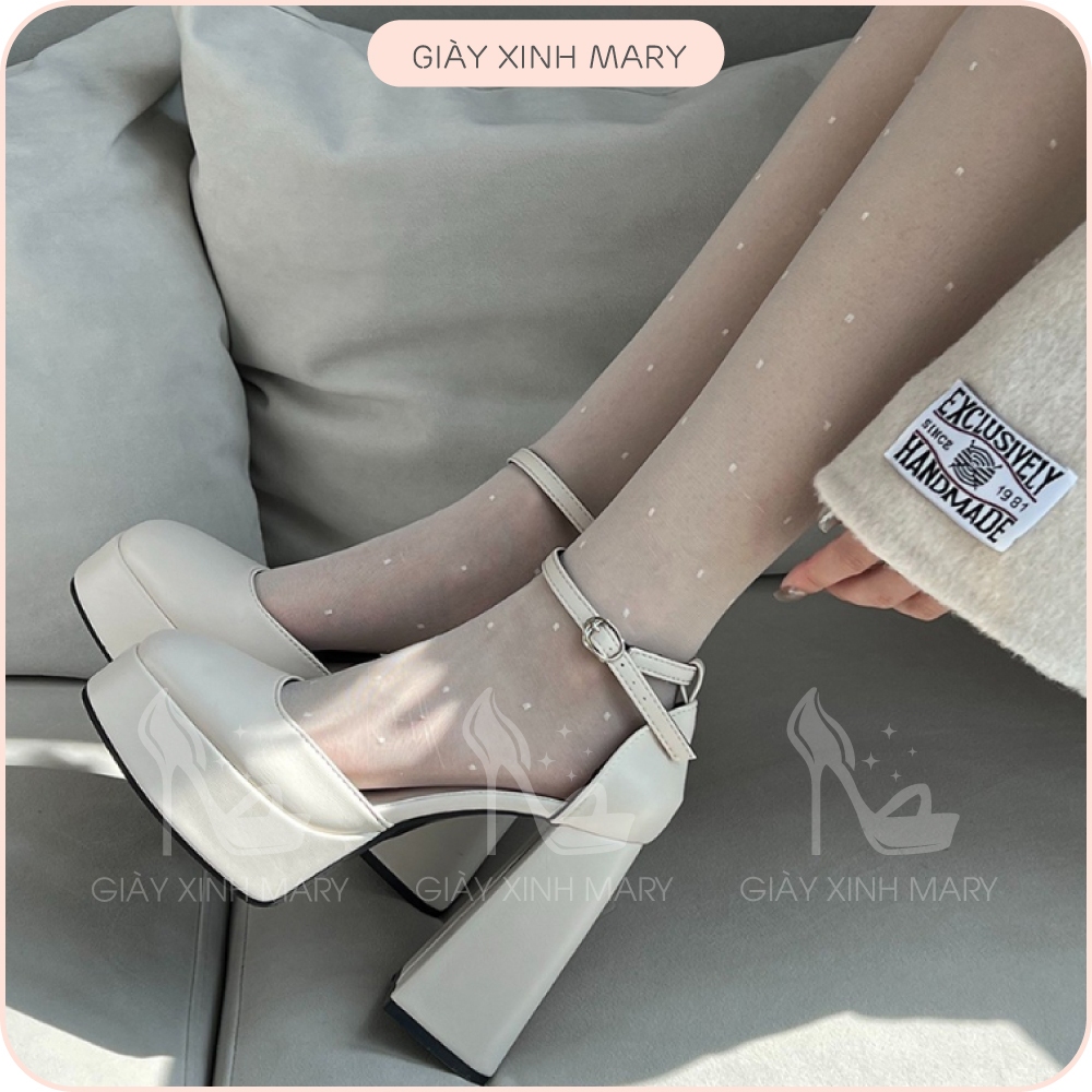 GIÀY CAO GÓT BARBIE BẢN CAO CẤP - GIÀY CAO GÓT NỮ GÓT VUÔNG 9 - 12CM - MARY