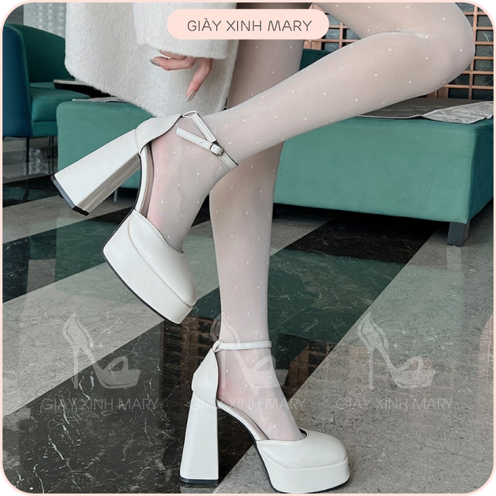 GIÀY CAO GÓT BARBIE BẢN CAO CẤP - GIÀY CAO GÓT NỮ GÓT VUÔNG 9 - 12CM - MARY