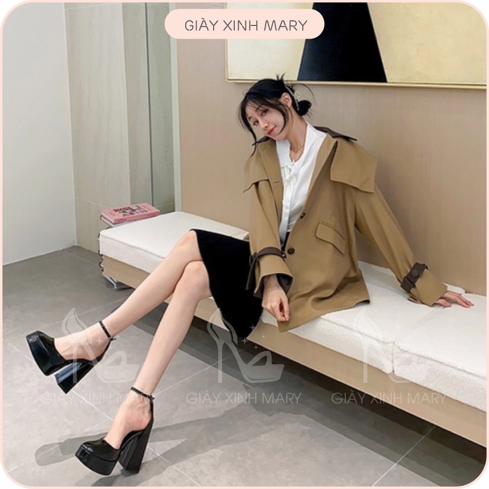 GIÀY CAO GÓT BARBIE BẢN CAO CẤP - GIÀY CAO GÓT NỮ GÓT VUÔNG 9 - 12CM - MARY