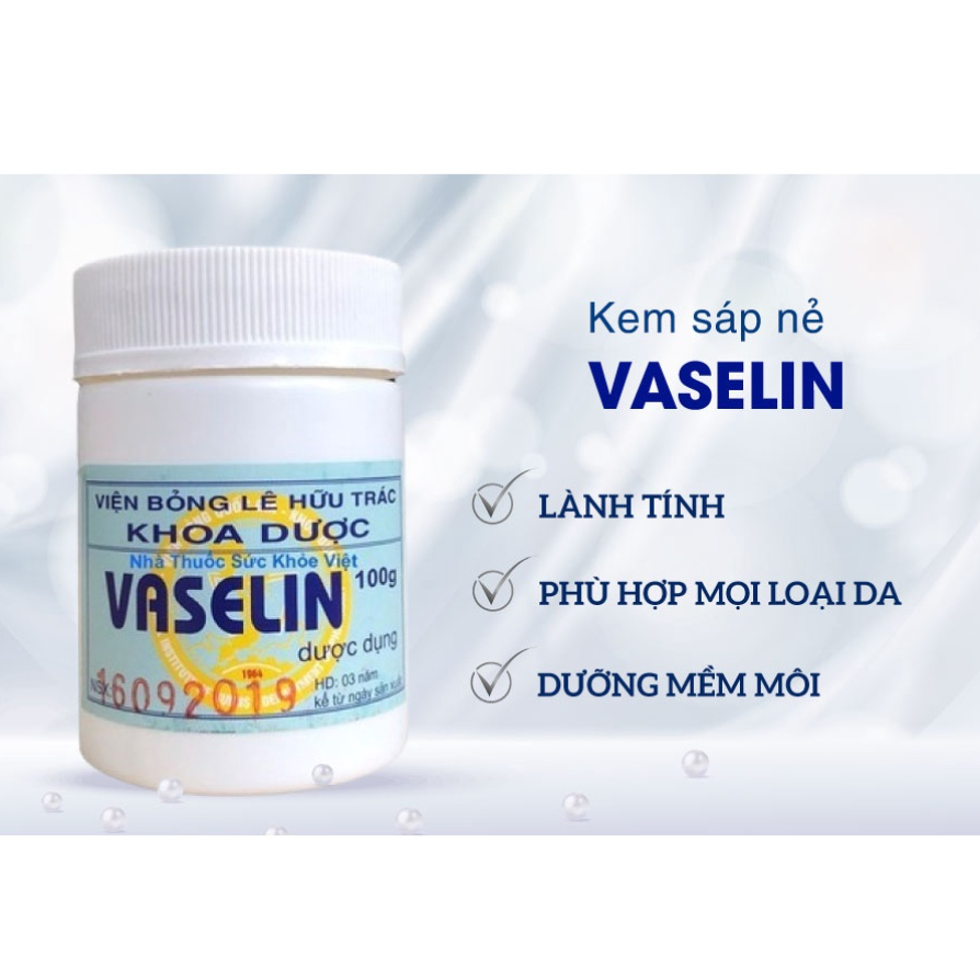 Kem nẻ Vaseline nguyên chất không mùi của Viện Bỏng nẻ, bỏng,cực hợp với da khô