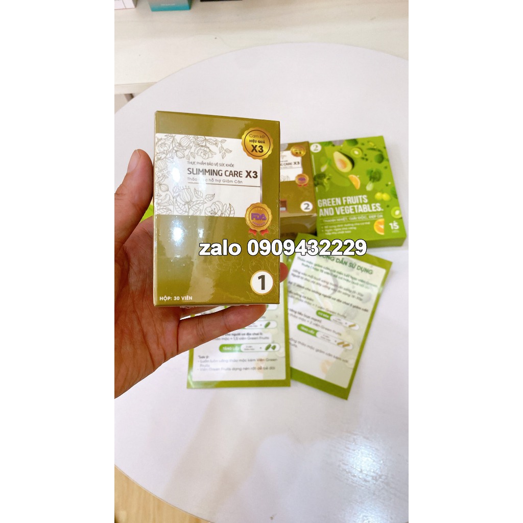 Viên Thảo Mộc Giảm Cân Slimming Care X3 Số 1 và Số 2 Tặng Thạch Cần Tây