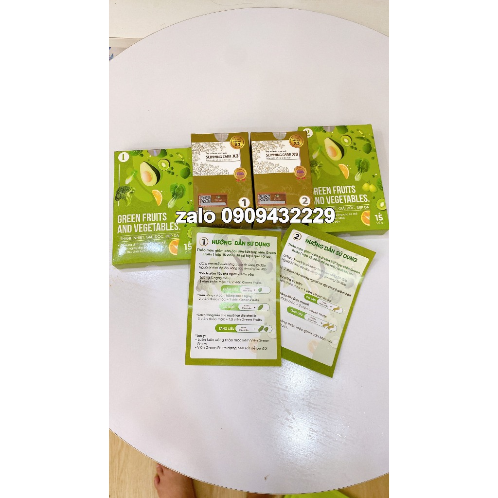 Viên Thảo Mộc Giảm Cân Slimming Care X3 Số 1 và Số 2 Tặng Thạch Cần Tây