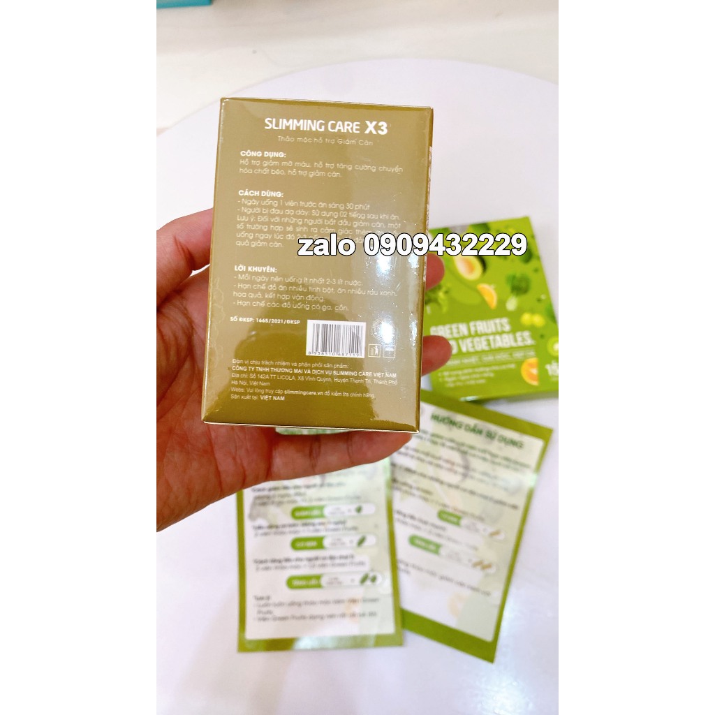 Viên Thảo Mộc Giảm Cân Slimming Care X3 Số 1 và Số 2 Tặng Thạch Cần Tây
