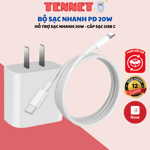Combo Củ Cáp Sạc Nhanh PD 20W Usb C-L