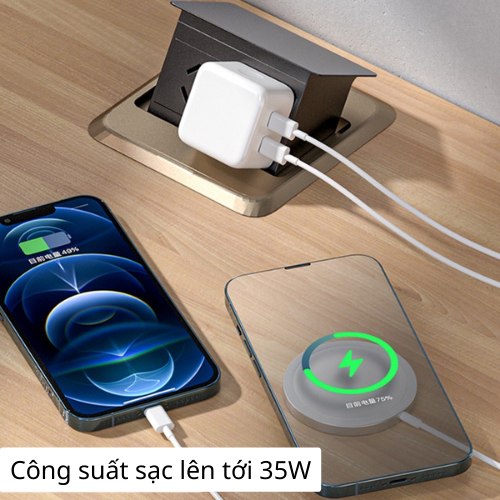 Bộ Củ Dây Cáp Sạc Nhanh PD 35W 2 Cổng Usb C và 1 Dây Cáp C-L