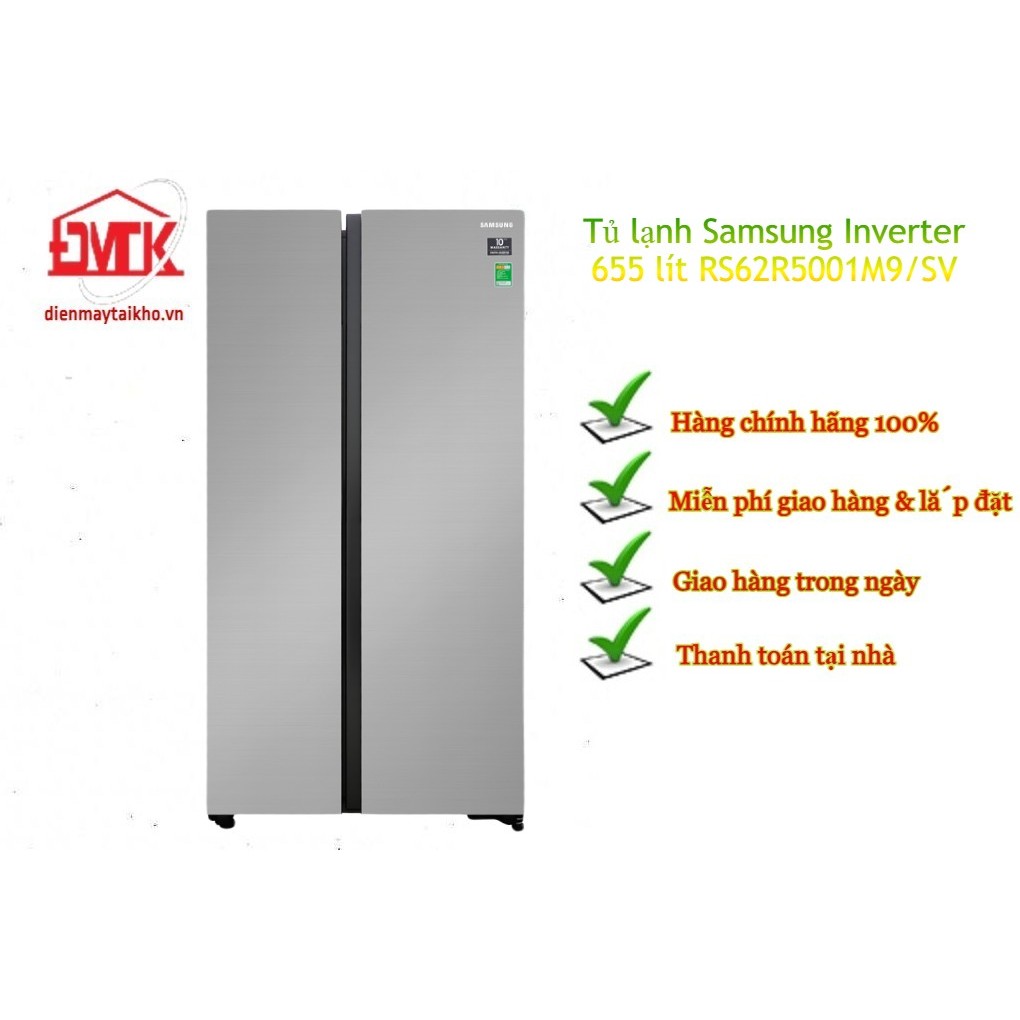 Tủ lạnh Samsung Inverter 655 lít RS62R5001M9/SV