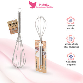 Cây đánh trứng bằng inox Echo Nhật Bản dùng để đánh trứng, bột, làm bánh - Phới đánh trứng