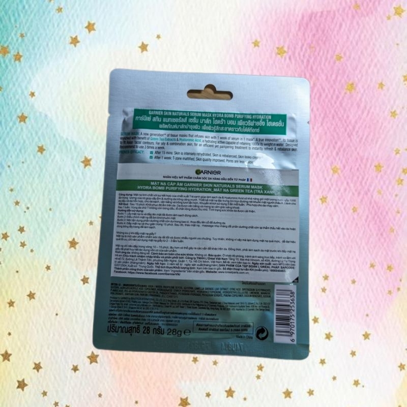 Mặt nạ Cấp ẩm Garnier Trà Xanh