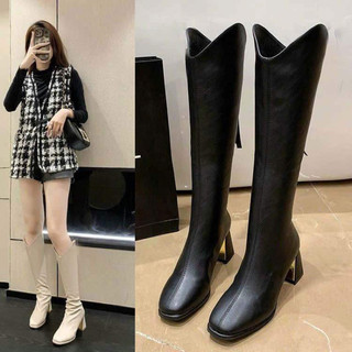 Bốt cổ Vát Chữ V đế tráng gương 7p chất da cao cấp