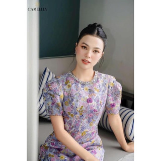 vải tafta hoa lá 2 màu siêu xinh
