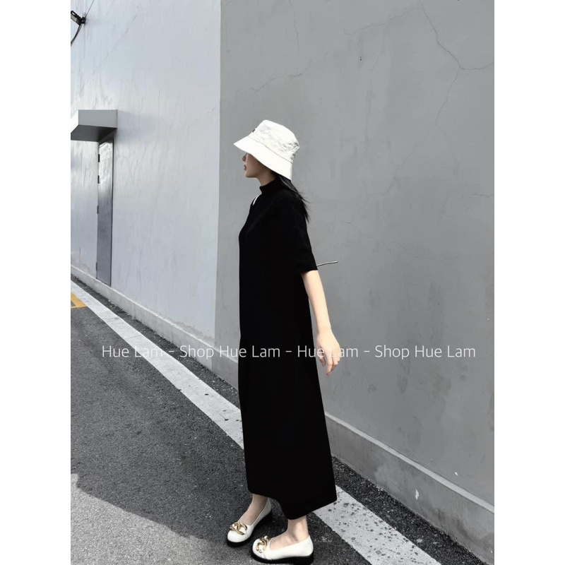 Váy xuông len cổ liền tay lỡ