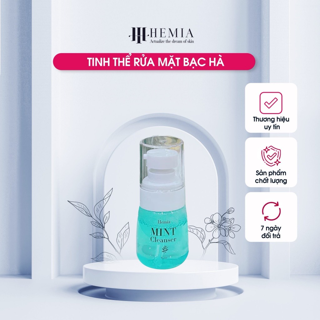 Sữa rửa mặt bạc hà Hemia làm sạch sâu, dưỡng ẩm, se khít lỗ chân lông, ngăn ngừa mụn hiệu quả size du lịch 50ml