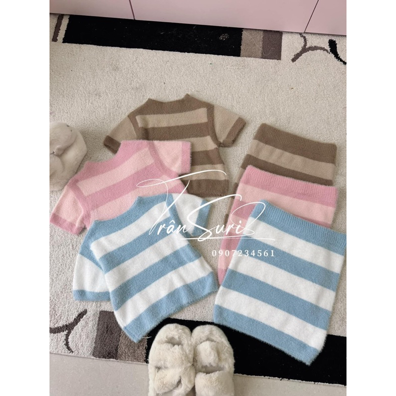 SET LEN LÔNG THỎ SỌC