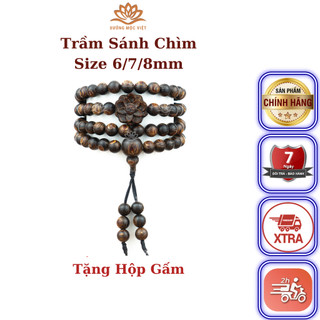 Vòng Tay Trầm Hương Sánh Chìm Chuỗi Tràng Hạt 108 Mix Hoa Sen Xưởng Mộc Việt Mang Bình An May Mắn