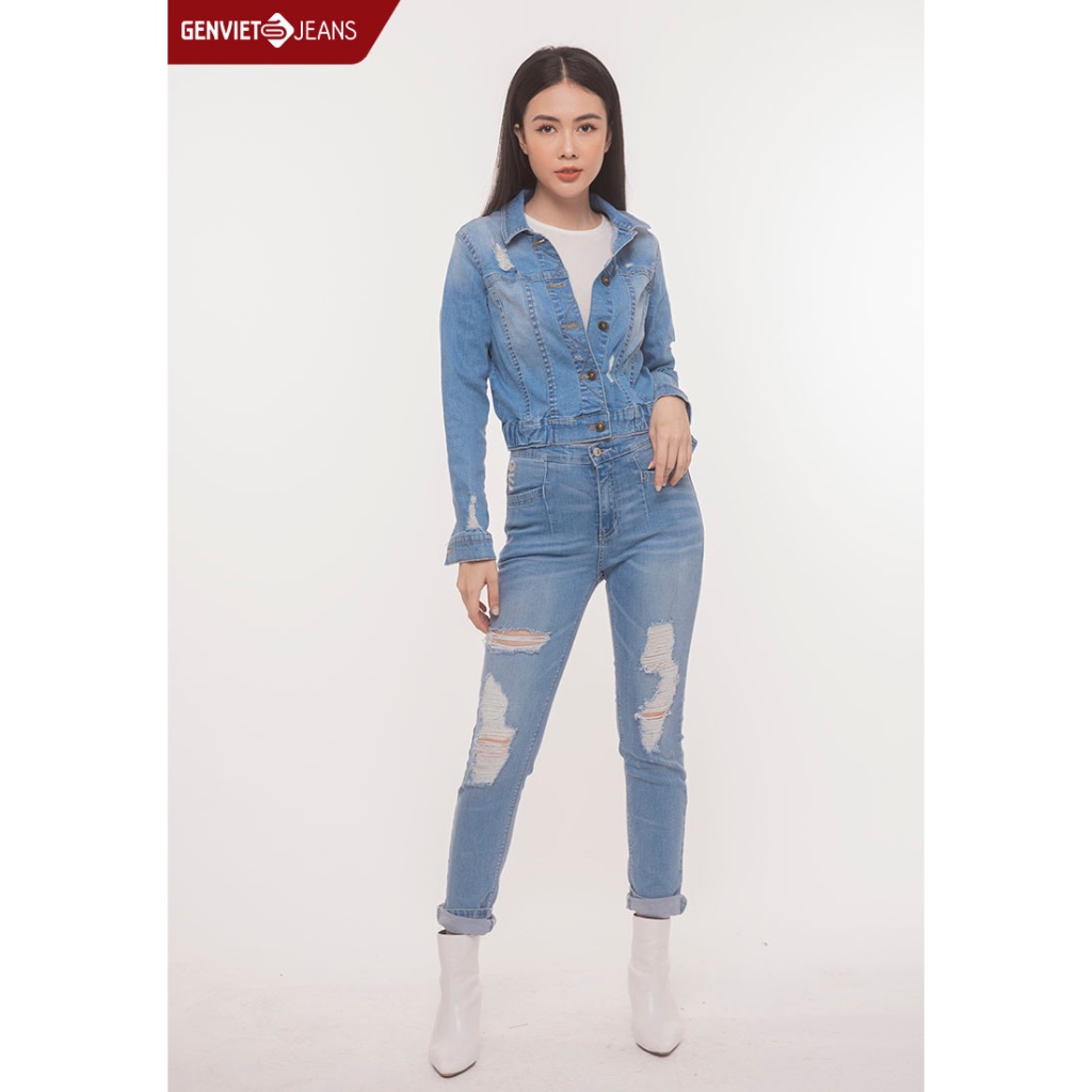 [Mã FATOP12 giảm 30K đơn 150K] Quần Dài Genviet Nữ Jeans Col Cơ Bản TQ103J774