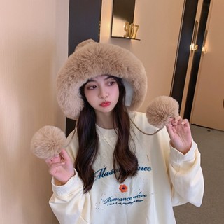  Mũ len nữ Mũ len lông phong cách mông cổ 