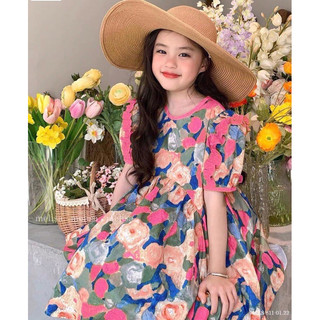 Đầm hoa bé gái - váy hoa bé gái - áo hoa bé - đầm xinh bé gái - đầm đi học bé gái - váy hoa xinh cho bé