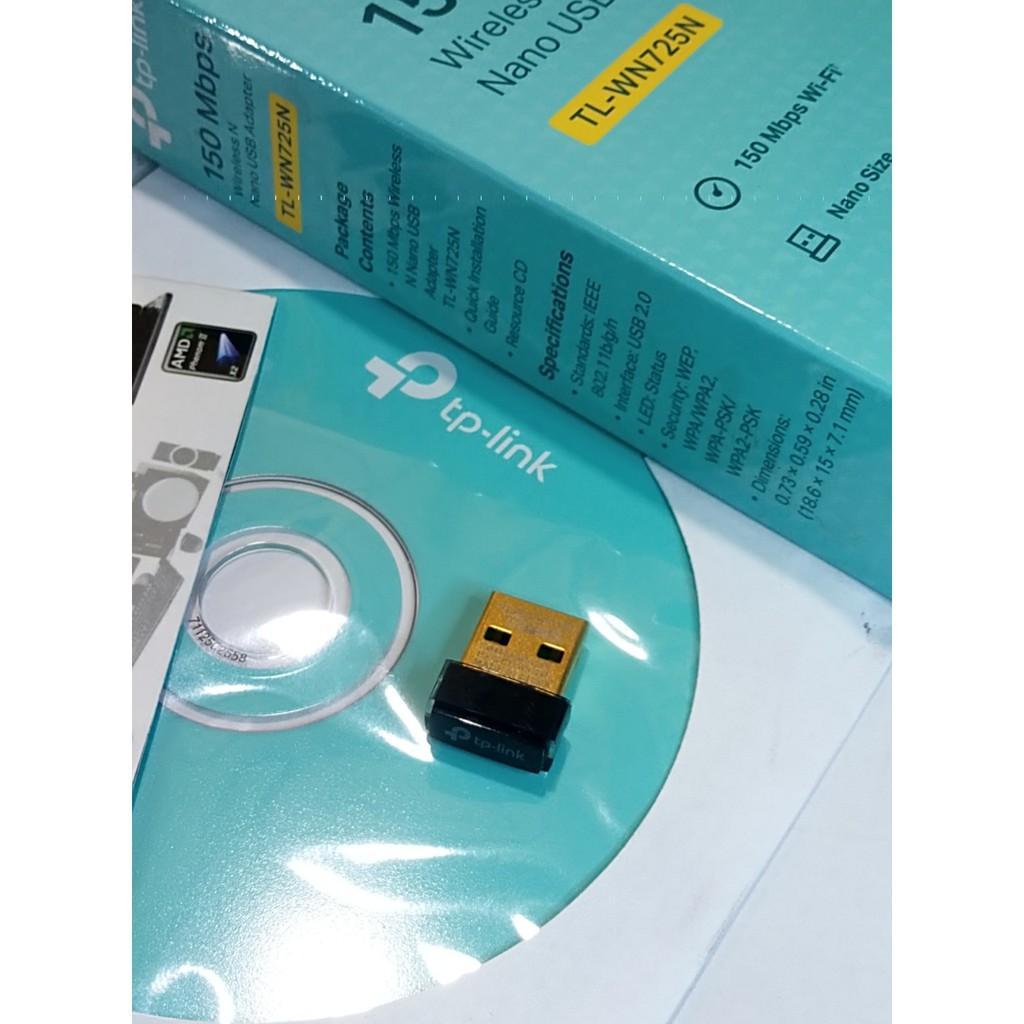 USB Thu sóng không dây WiFi TP-Link TL-WN725N N150Mbps siêu nhỏ tiện lợi bảo hành 24 tháng