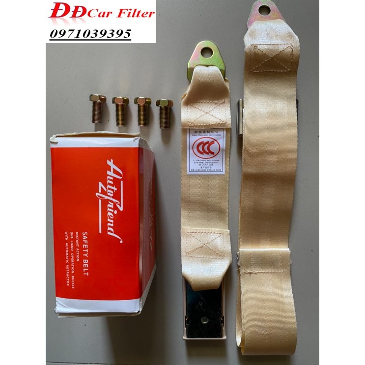 Dây Đai An Toàn Ô Tô 2 Tiếp Điểm Điều Chỉnh Độ Dài Cho Xe Hơi - Kích thước: Dây ngắn 31cm, dây dài 70cm