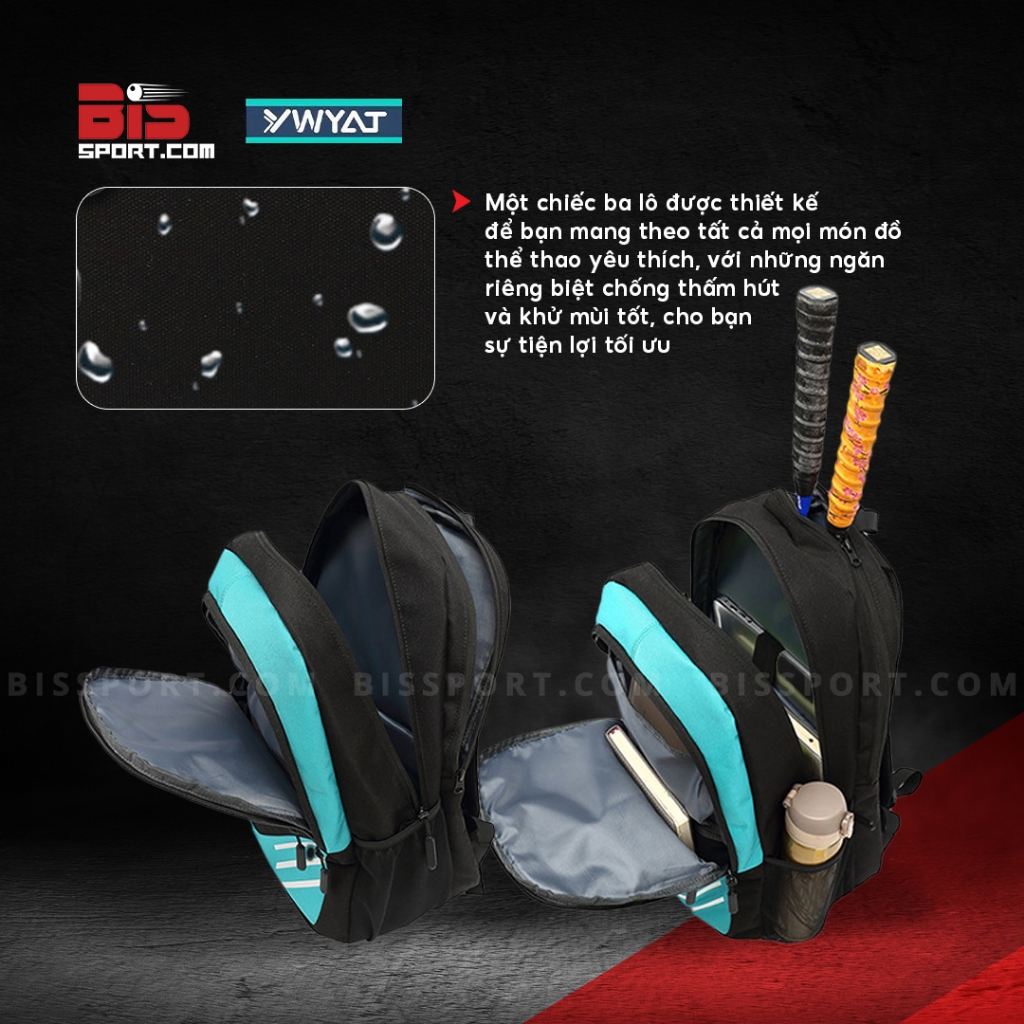 Balo Cầu Lông YWYAT 2066 Đen Xanh Chính Hãng - Ngăn Giày, Vợt Riêng, Thoáng Khí, Chống Thấm, Khử Mùi, Bền Chắc