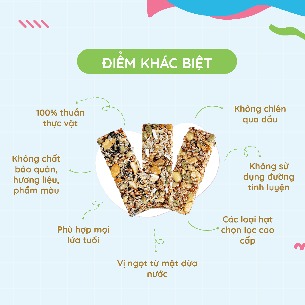 Thanh gạo lứt mix hạt dinh dưỡng Freshie 150g TÂM MINH FOODS granola bar thuần thực vật
