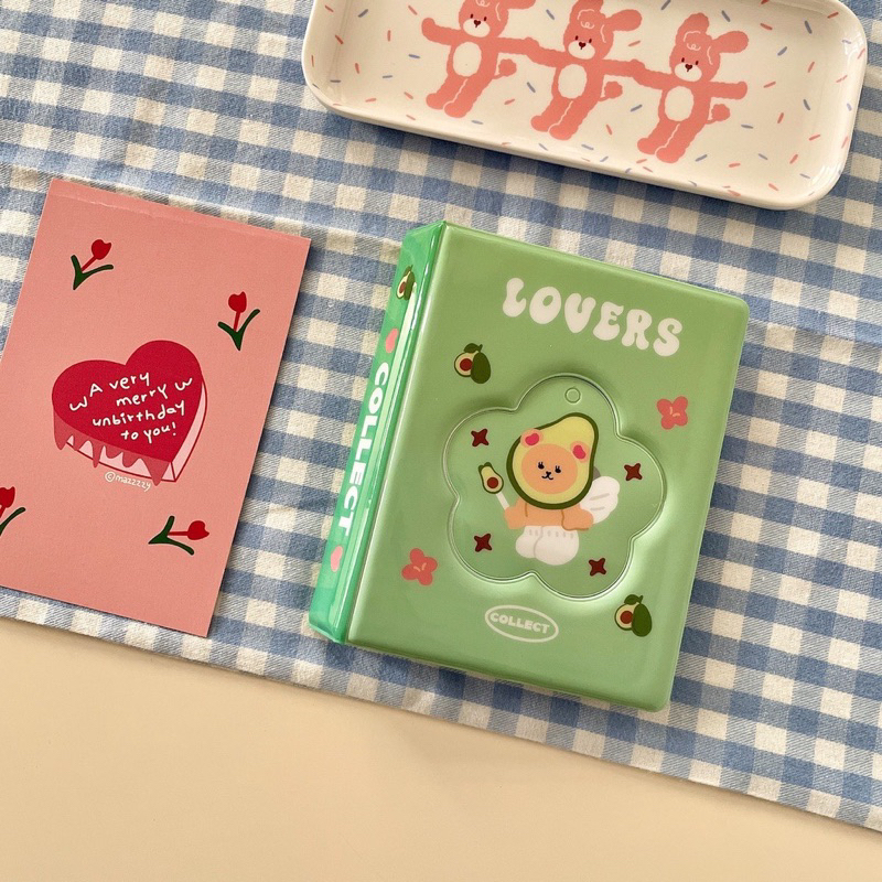 Album Collect book 2 ô Đựng Ảnh 80 Ngăn mini Họa tiết Gấu trái cây