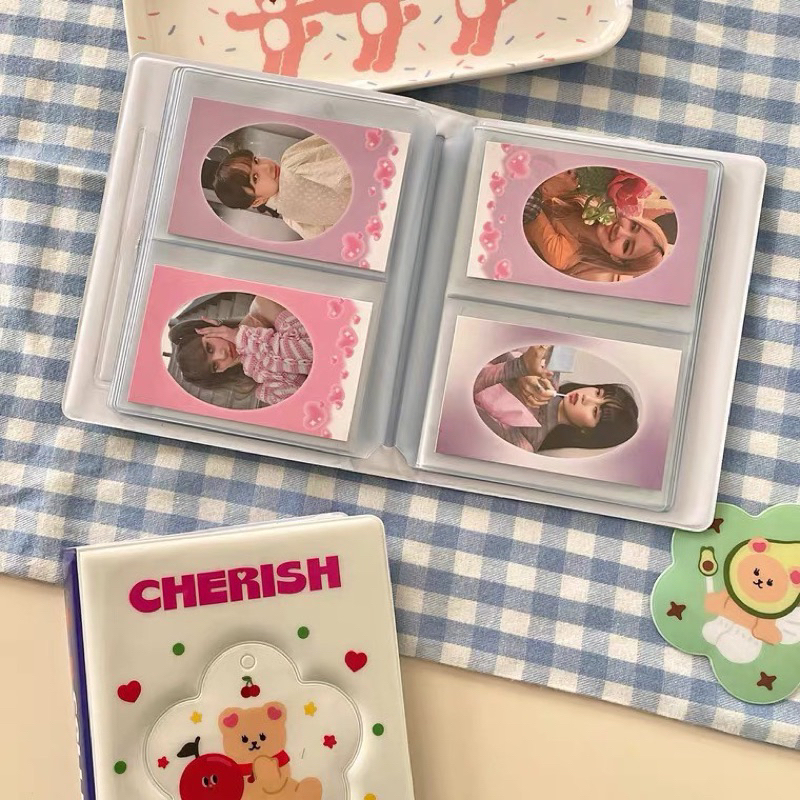 Album Collect book 2 ô Đựng Ảnh 80 Ngăn mini Họa tiết Gấu trái cây