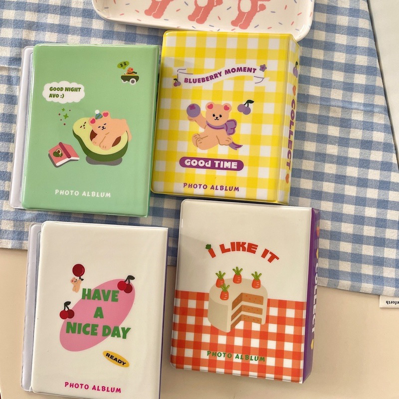 Album Collect book 2 ô Đựng Ảnh 80 Ngăn mini Họa tiết Gấu trái cây