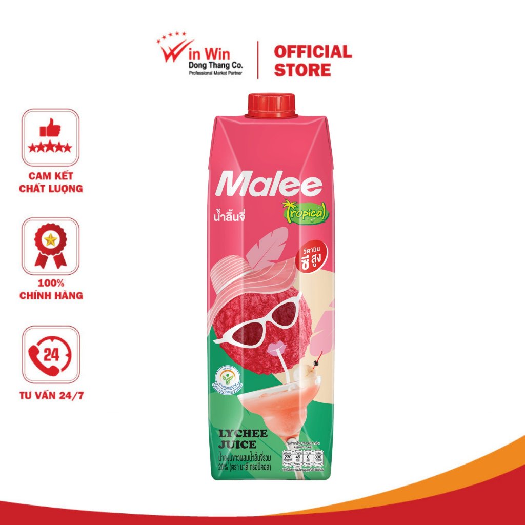 [CHỌN SL] Nước Ép Hỗn Hợp Vải Và Nho Trắng Malee Tropical 1L - NK Thái Lan | 20% White Grape Juice M