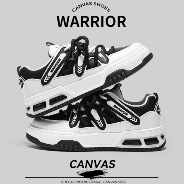 QQ37 Giày thể thao nam nữ Warrior đế cao dây xoắn thu đông 2023