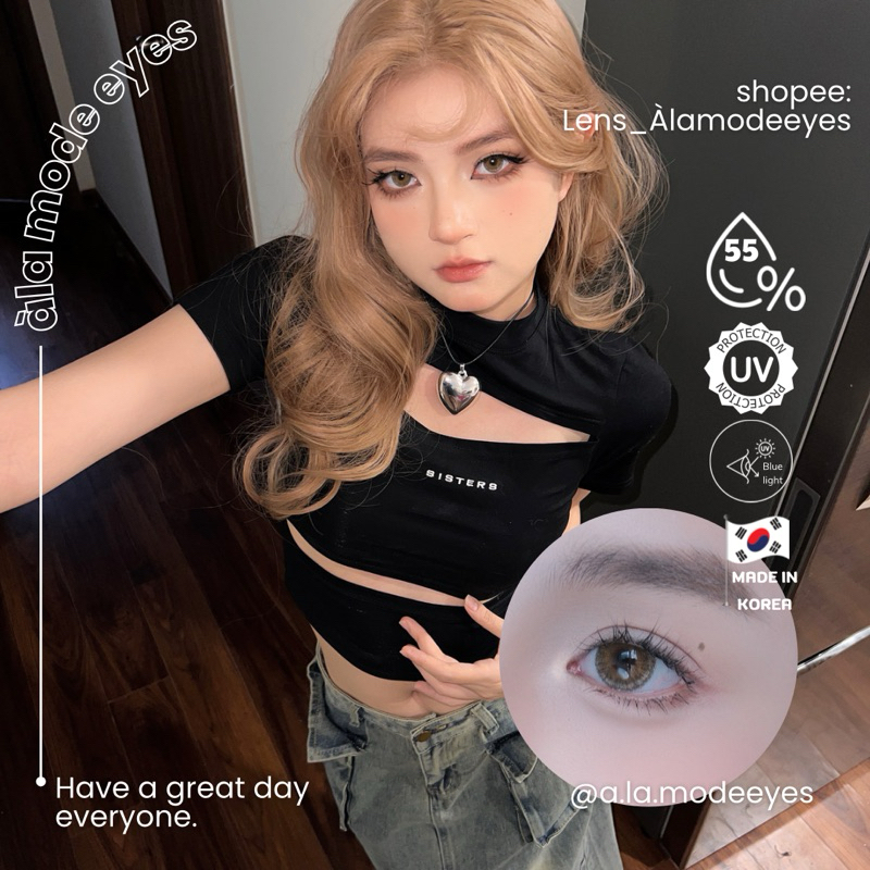 Lens nâu 3tone giãn nhẹ