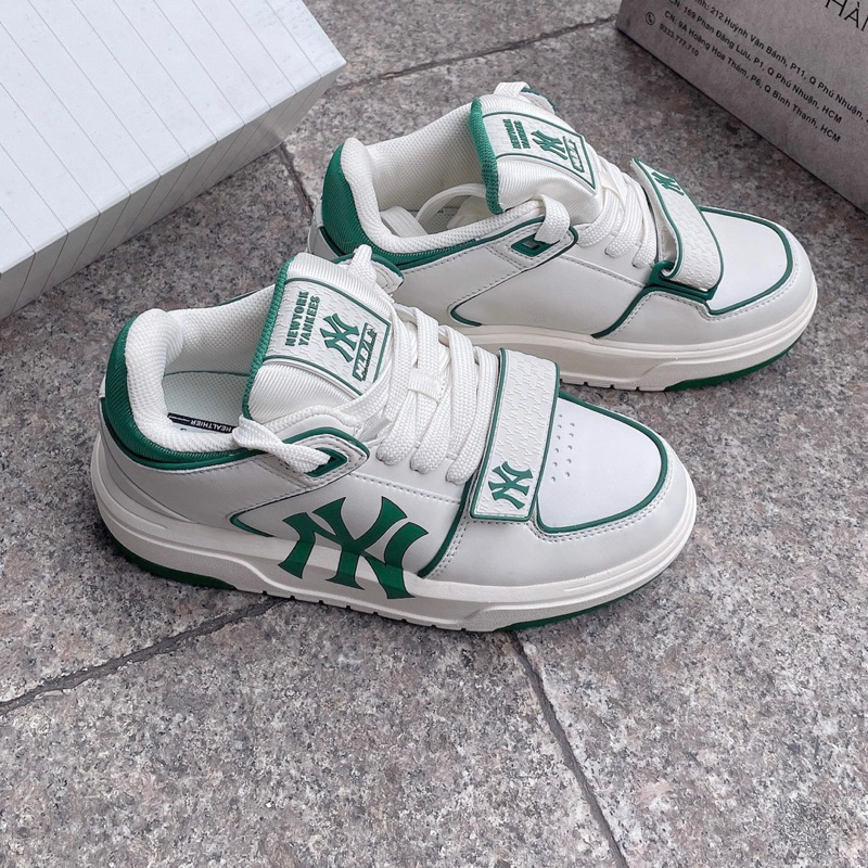 Giày ML.B Chunky Liner Basic Mid White Green Da Thật Lai Au Fullbox