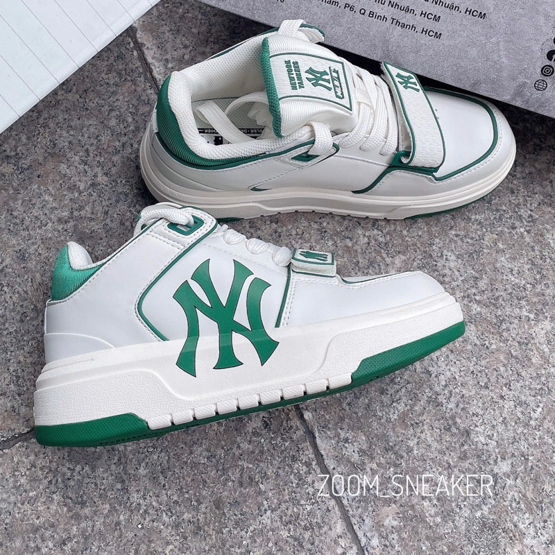 Giày ML.B Chunky Liner Basic Mid White Green Da Thật Lai Au Fullbox