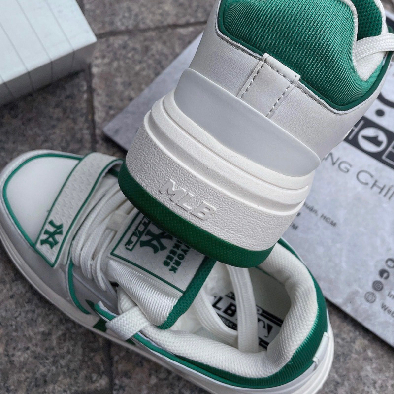Giày ML.B Chunky Liner Basic Mid White Green Da Thật Lai Au Fullbox