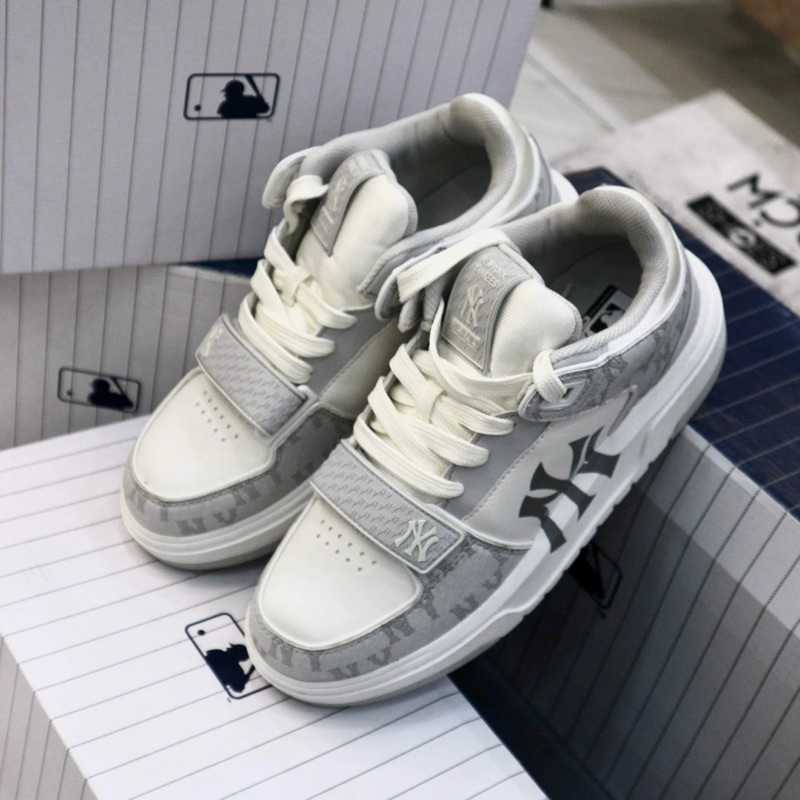 Giày ML.B Liner Basic Quai Dán Grey White Monogram Lai Au Fullbox