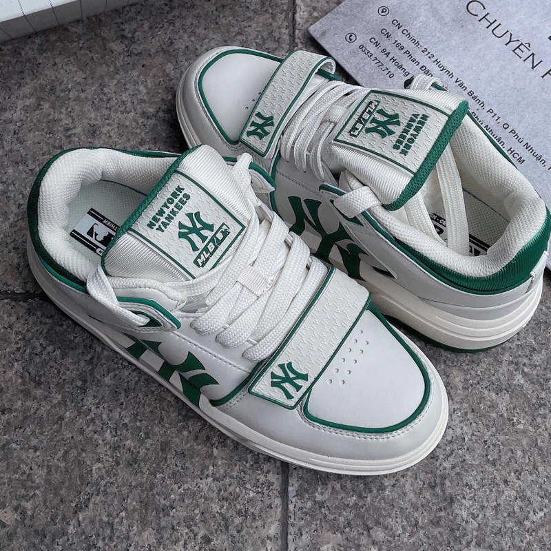 Giày ML.B Chunky Liner Basic Mid White Green Da Thật Lai Au Fullbox